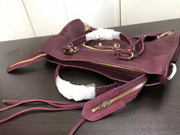 Balenciaga Giant City Gold Studs Handbag B084334 Wine Balenciaga Giant City Gold Studs Handbag B084334 Wine