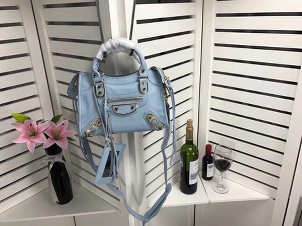 Balenciaga Giant City Gold Studs Handbag B084335 Light Blue Balenciaga Giant City Gold Studs Handbag B084335 Light Blue