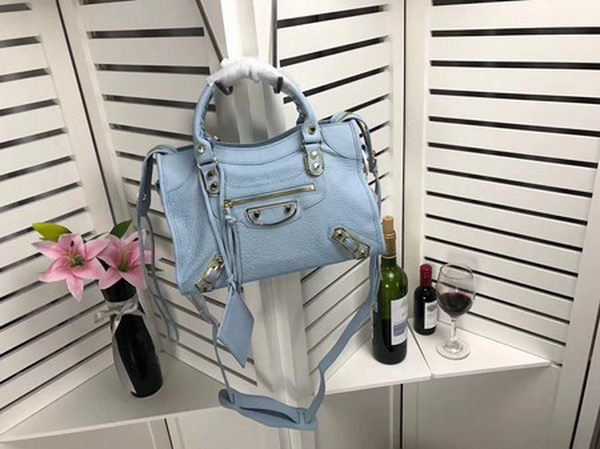 Balenciaga Giant City Gold Studs Handbag B084335 Light Blue Balenciaga Giant City Gold Studs Handbag B084335 Light Blue