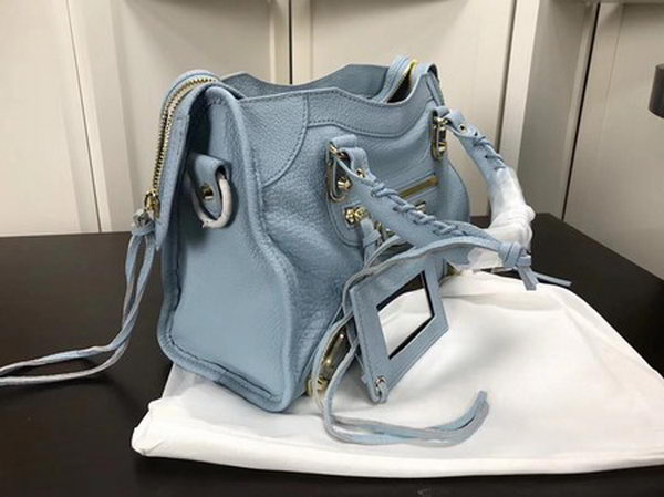Balenciaga Giant City Gold Studs Handbag B084335 Light Blue Balenciaga Giant City Gold Studs Handbag B084335 Light Blue