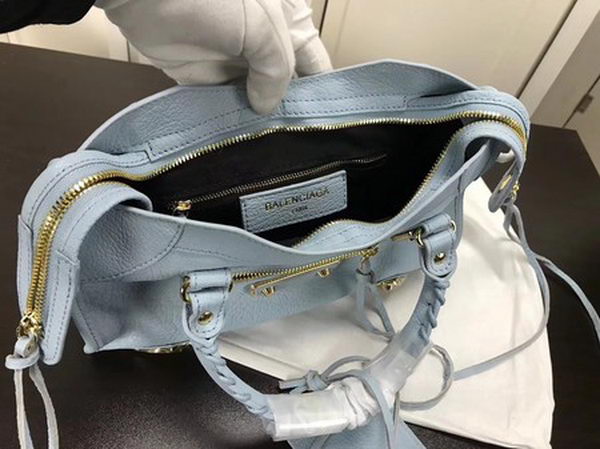 Balenciaga Giant City Gold Studs Handbag B084335 Light Blue Balenciaga Giant City Gold Studs Handbag B084335 Light Blue