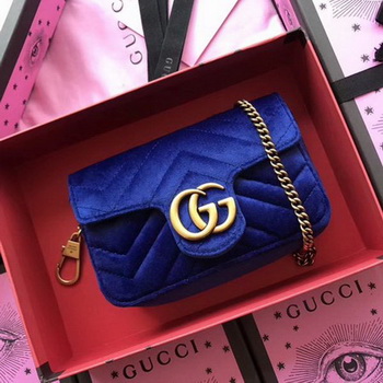 Gucci GG Marmont Velvet Super Mini Bag 476433 Blue Gucci GG Marmont Velvet Super Mini Bag 476433 Blue