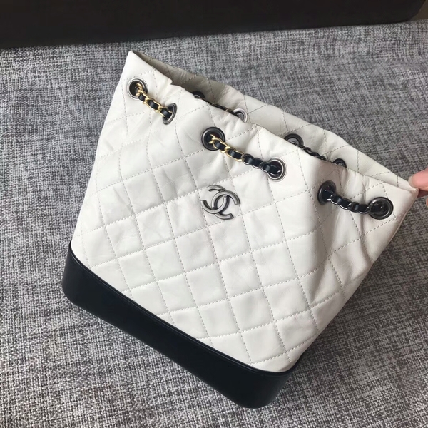 Chanel 2018 Original Calfskin Leather Backpack 81229 White Chanel 2018 Original Calfskin Leather Backpack 81229 White