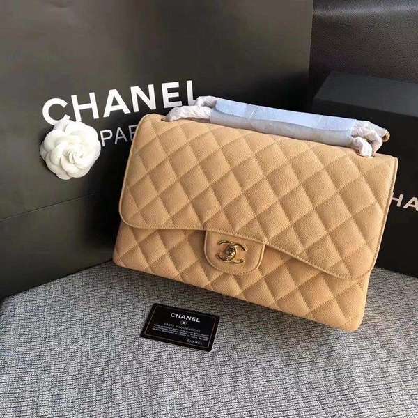 Chanel Flap Shoulder Bags Camel Original Calfskin Leather CF1113 Gold Chanel Flap Shoulder Bags Camel Original Calfskin Leather CF1113 Gold