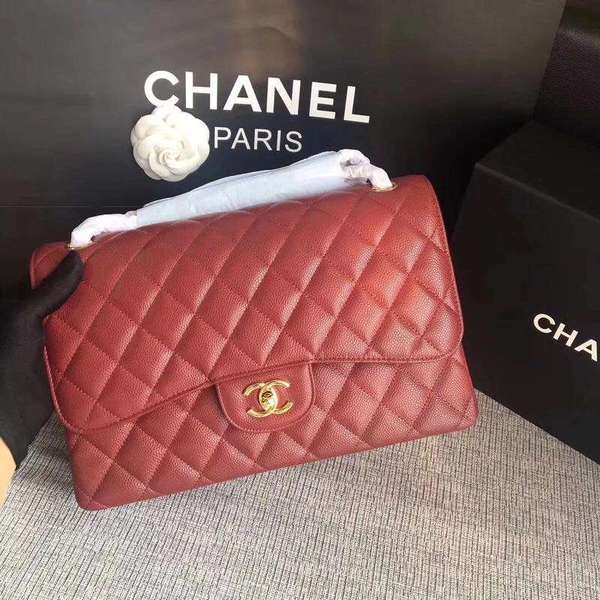 Chanel Flap Shoulder Bags Marroon Original Calfskin Leather CF1113 Gold Chanel Flap Shoulder Bags Marroon Original Calfskin Leather CF1113 Gold