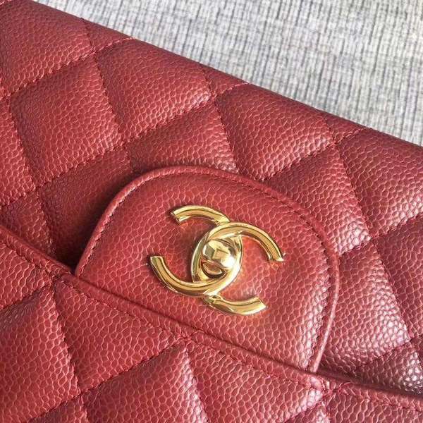 Chanel Flap Shoulder Bags Marroon Original Calfskin Leather CF1113 Gold Chanel Flap Shoulder Bags Marroon Original Calfskin Leather CF1113 Gold