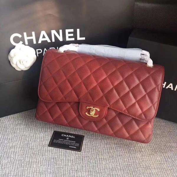 Chanel Flap Shoulder Bags Marroon Original Calfskin Leather CF1113 Gold Chanel Flap Shoulder Bags Marroon Original Calfskin Leather CF1113 Gold