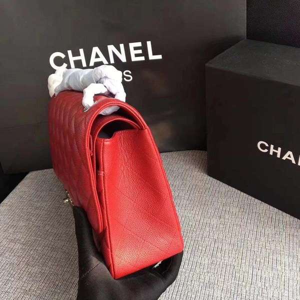 Chanel Flap Shoulder Bags Red Original Calfskin Leather CF1113 Silver Chanel Flap Shoulder Bags Red Original Calfskin Leather CF1113 Silver