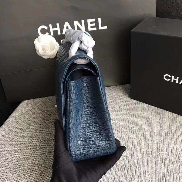 Chanel Flap Shoulder Bags Dark Blue Original Calfskin Leather CF1113 Silver Chanel Flap Shoulder Bags Dark Blue Original Calfskin Leather CF1113 Silver