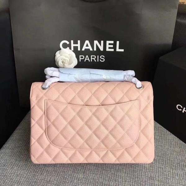 Chanel Flap Shoulder Bags Pink Original Calfskin Leather CF1113 Silver Chanel Flap Shoulder Bags Pink Original Calfskin Leather CF1113 Silver