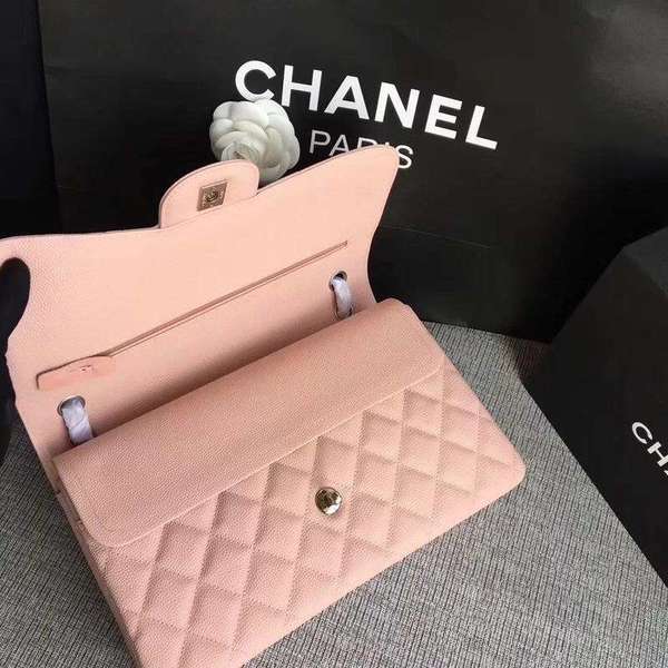 Chanel Flap Shoulder Bags Pink Original Calfskin Leather CF1113 Silver Chanel Flap Shoulder Bags Pink Original Calfskin Leather CF1113 Silver