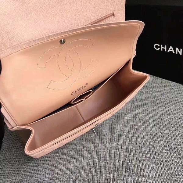 Chanel Flap Shoulder Bags Pink Original Calfskin Leather CF1113 Silver Chanel Flap Shoulder Bags Pink Original Calfskin Leather CF1113 Silver