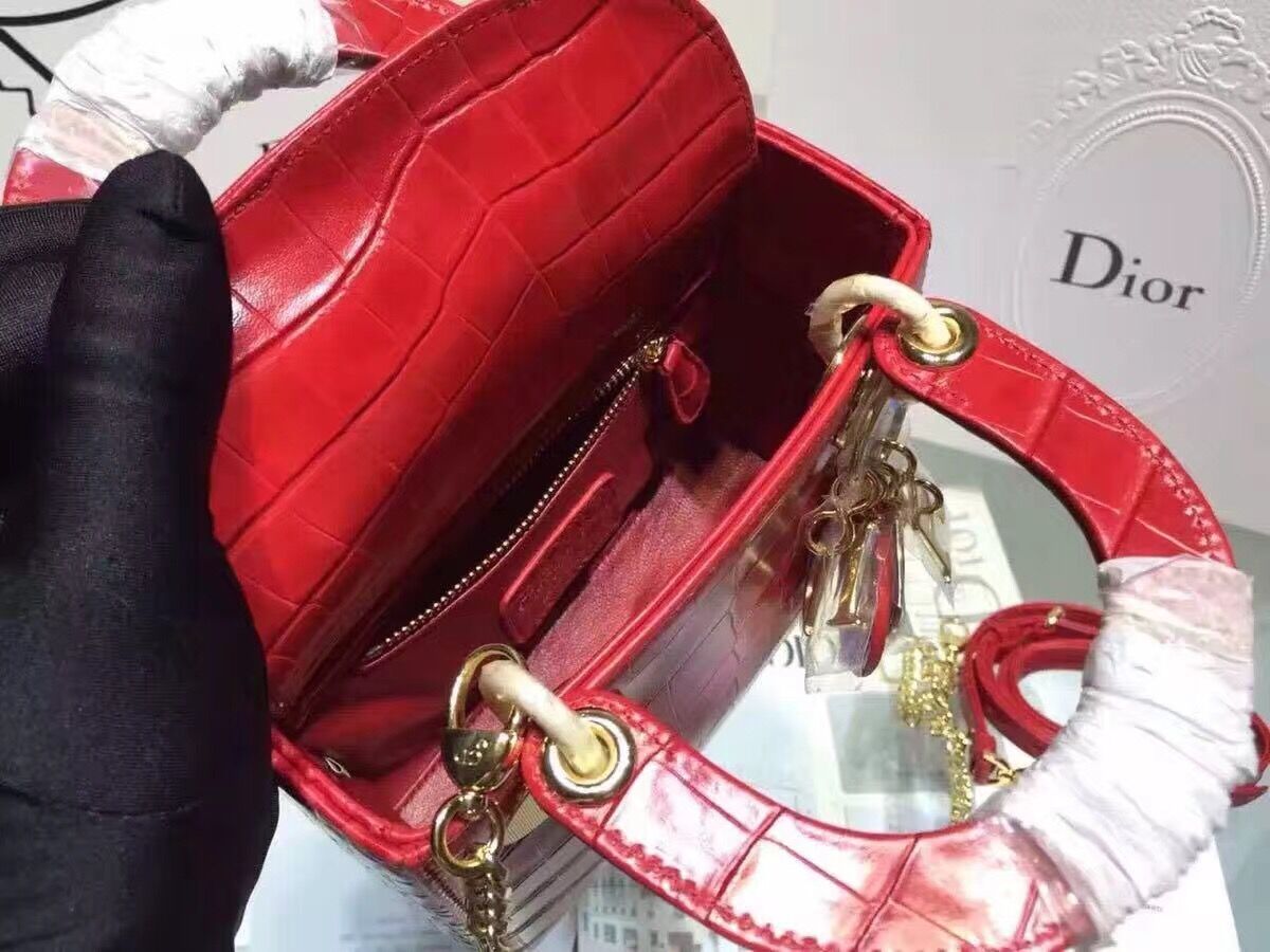 Dior Cannage Nano Lady Bag Original Leather CD3891 red Dior Cannage Nano Lady Bag Original Leather CD3891 red