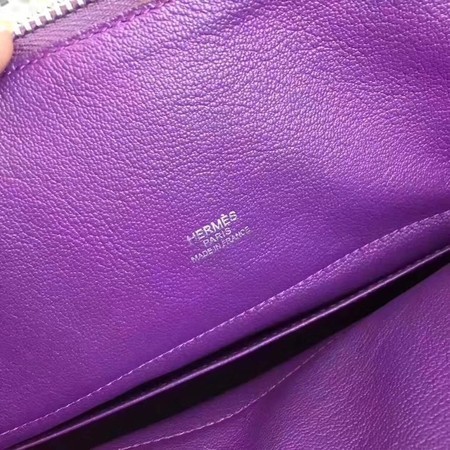 Hermes Bolide Original Leather Tote Bag B1007 Purple