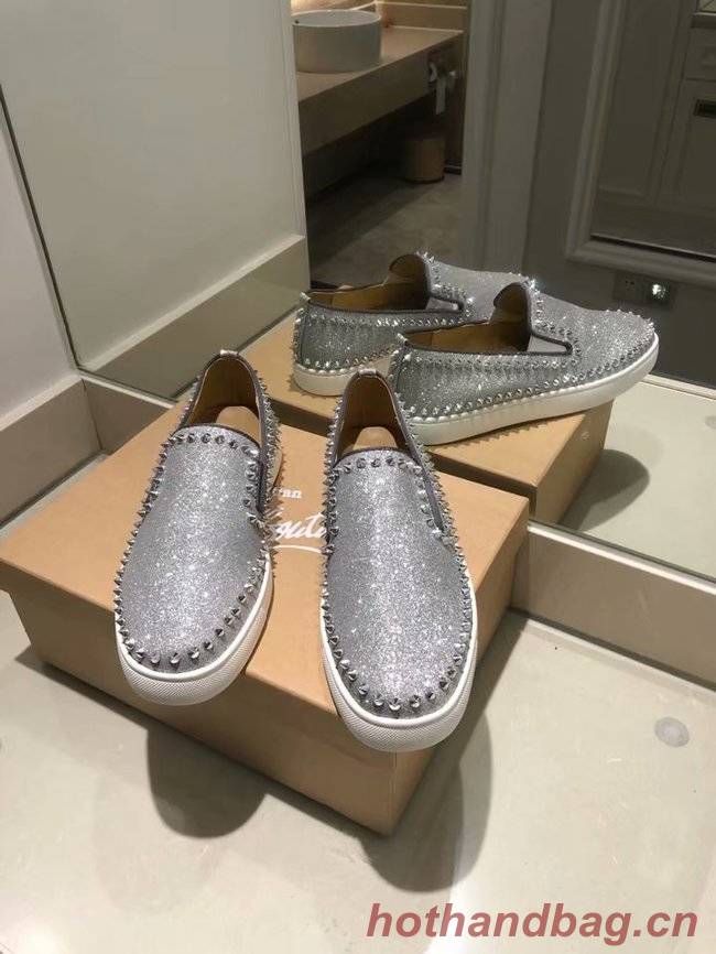 CHRISTIAN LOUBOUTIN Pik Boat glitter leather sneakers CL1025 CHRISTIAN LOUBOUTIN Pik Boat glitter leather sneakers CL1025
