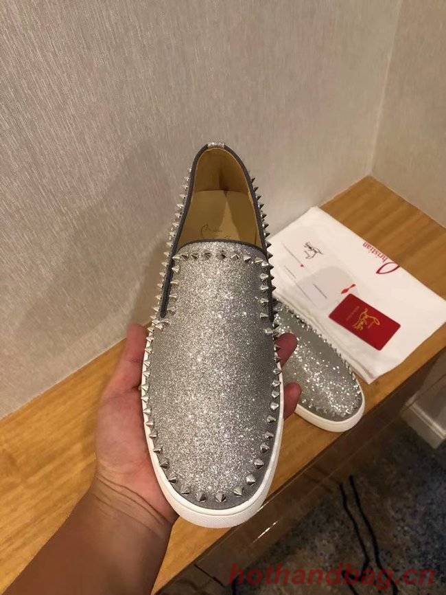 CHRISTIAN LOUBOUTIN Pik Boat glitter leather sneakers CL1025 CHRISTIAN LOUBOUTIN Pik Boat glitter leather sneakers CL1025