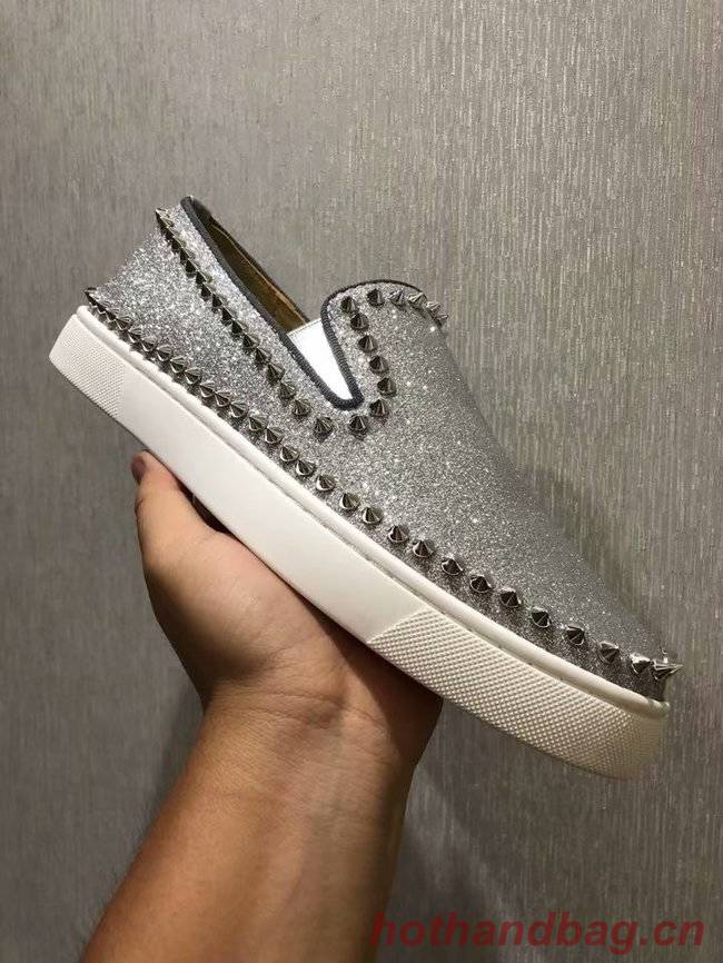 CHRISTIAN LOUBOUTIN Pik Boat glitter leather sneakers CL1025 CHRISTIAN LOUBOUTIN Pik Boat glitter leather sneakers CL1025