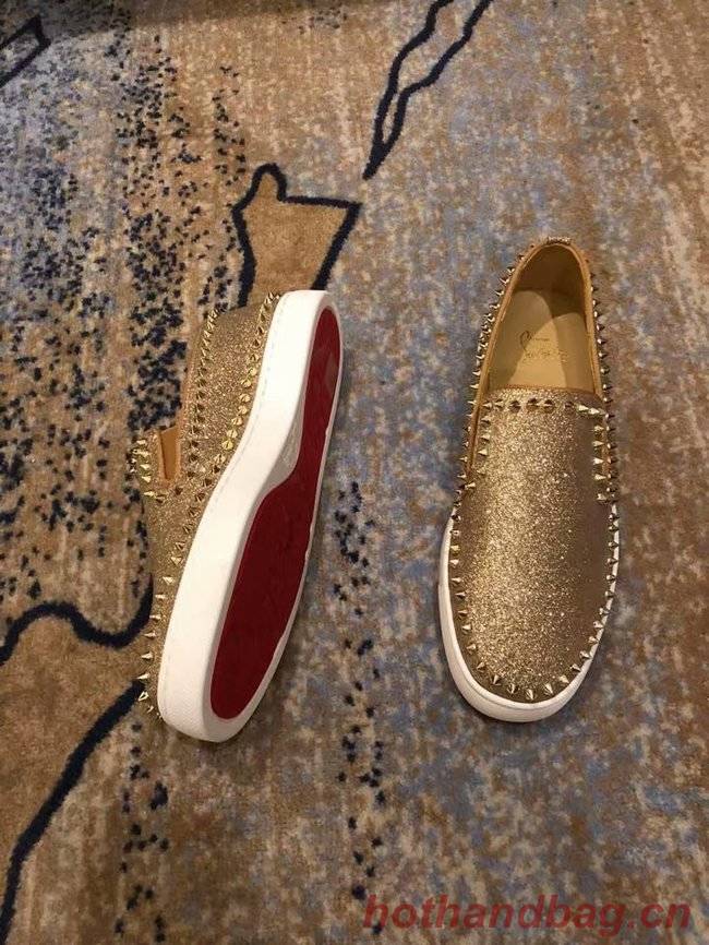 CHRISTIAN LOUBOUTIN Pik Boat glitter leather sneakers CL1029 CHRISTIAN LOUBOUTIN Pik Boat glitter leather sneakers CL1029
