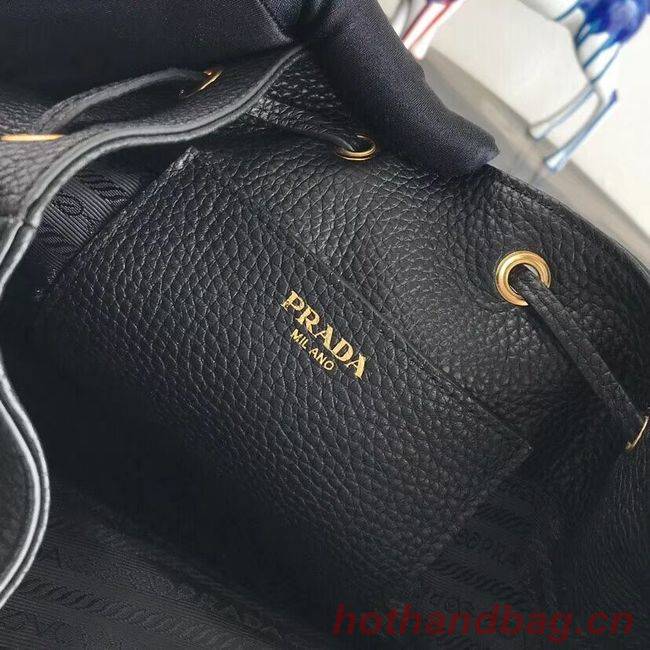 Prada Leather bucket bag 1BE018 black Prada Leather bucket bag 1BE018 black