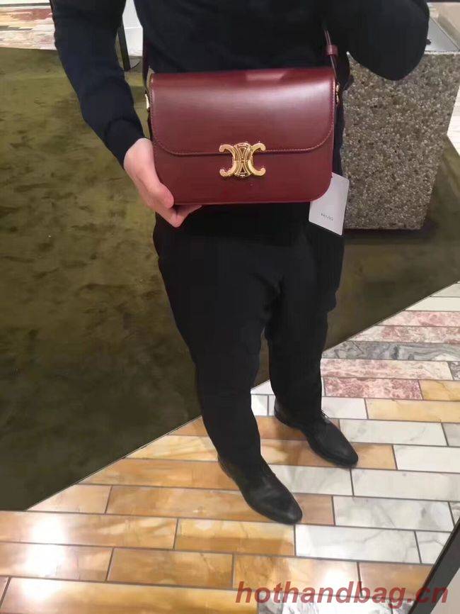 CELINE MEDIUM TRIOMPHE BAG IN SHINY CALFSKIN CL87363 LIGHT BURGUNDY CELINE MEDIUM TRIOMPHE BAG IN SHINY CALFSKIN CL87363 LIGHT BURGUNDY