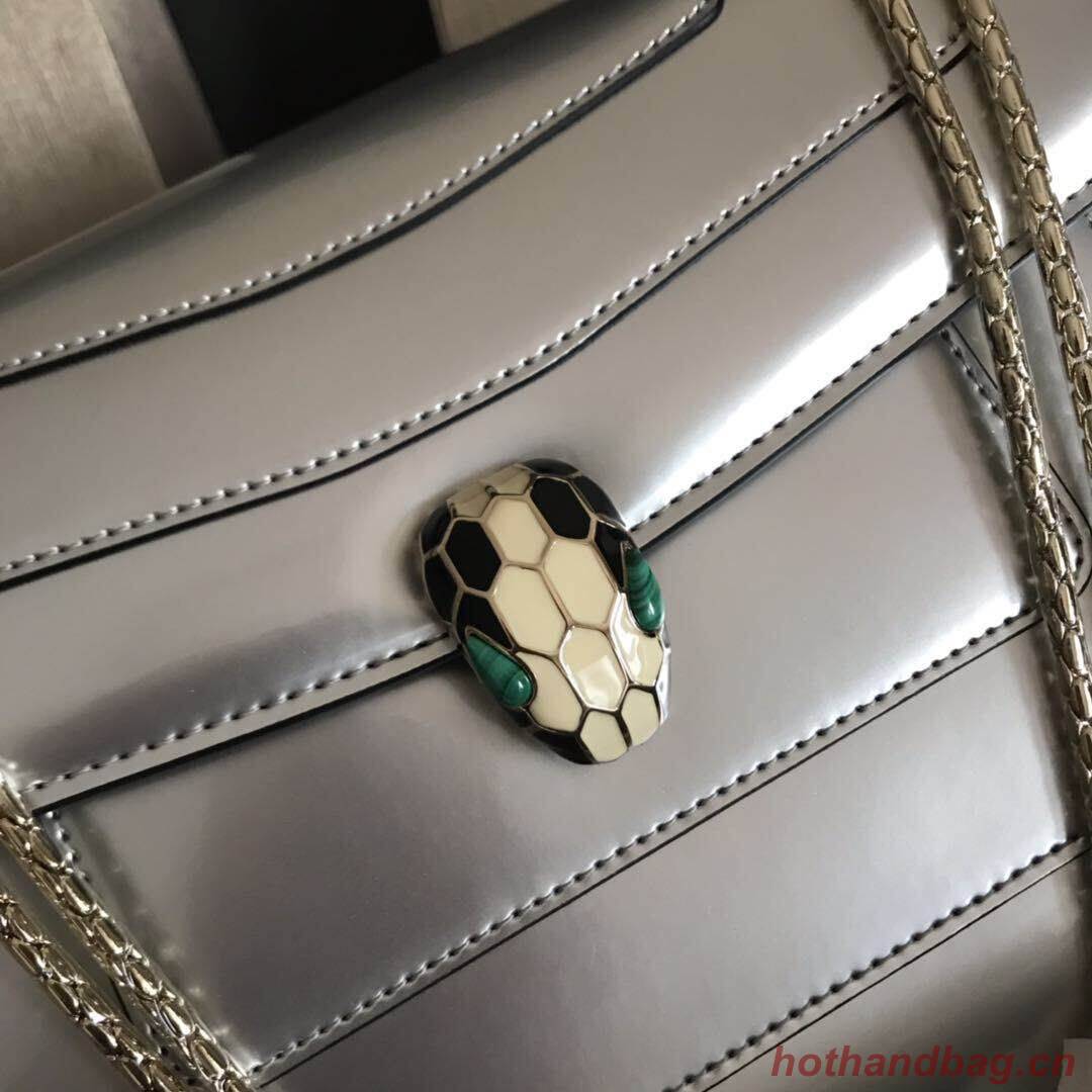 Bulgari metallic-leather shoulder bag 15004 silver Bulgari metallic-leather shoulder bag 15004 silver