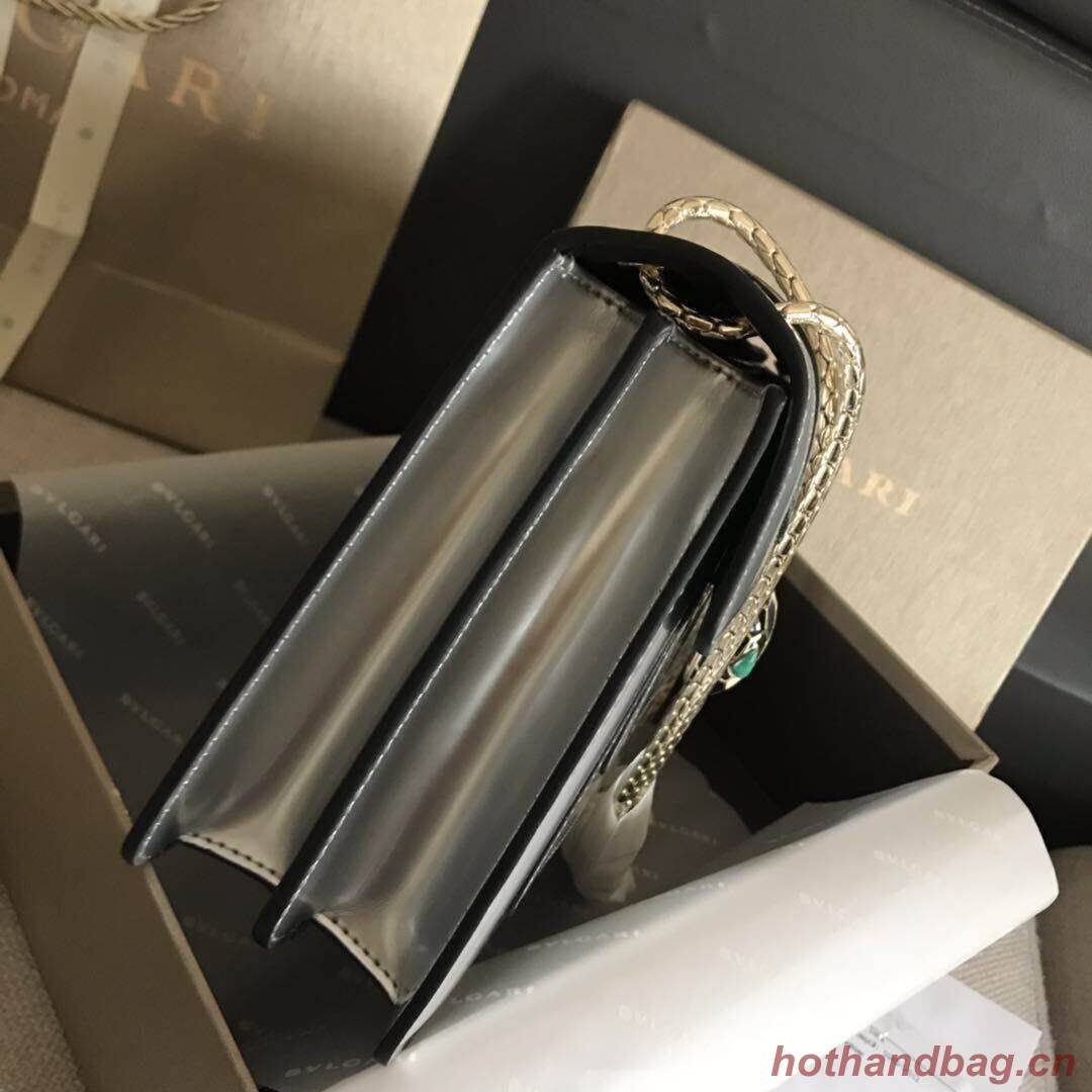 Bulgari metallic-leather shoulder bag 15004 silver Bulgari metallic-leather shoulder bag 15004 silver