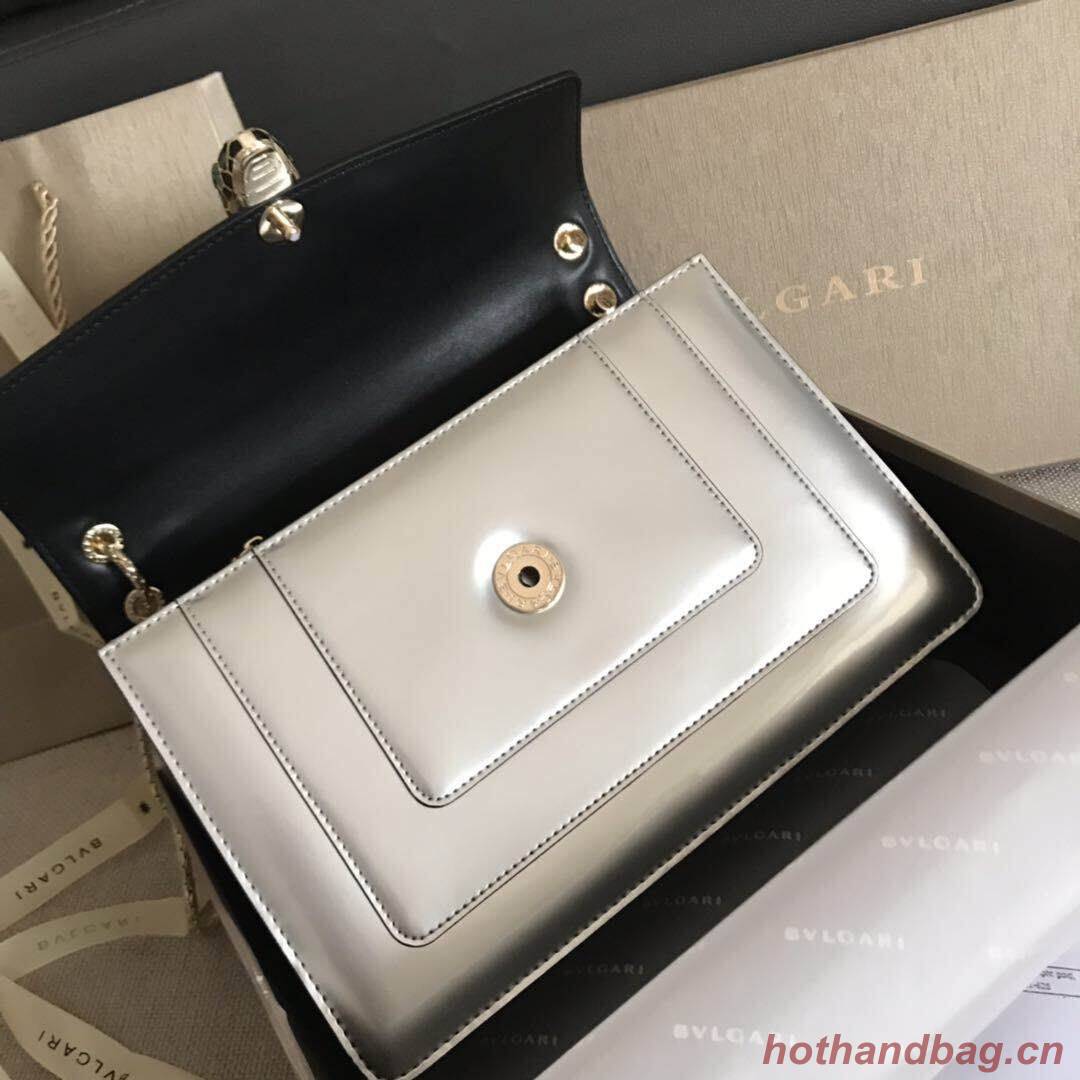 Bulgari metallic-leather shoulder bag 15004 silver Bulgari metallic-leather shoulder bag 15004 silver
