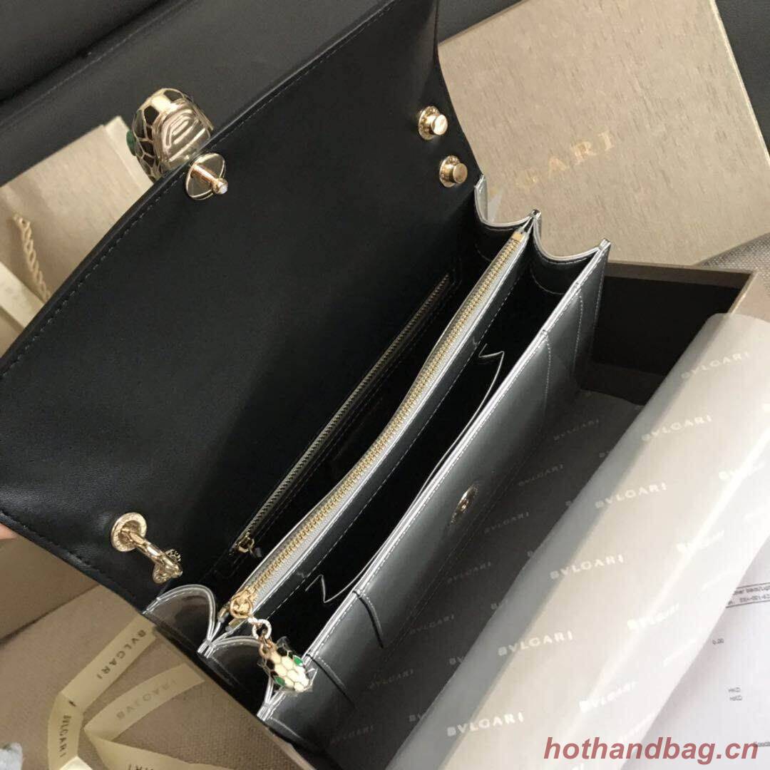 Bulgari metallic-leather shoulder bag 15004 silver Bulgari metallic-leather shoulder bag 15004 silver