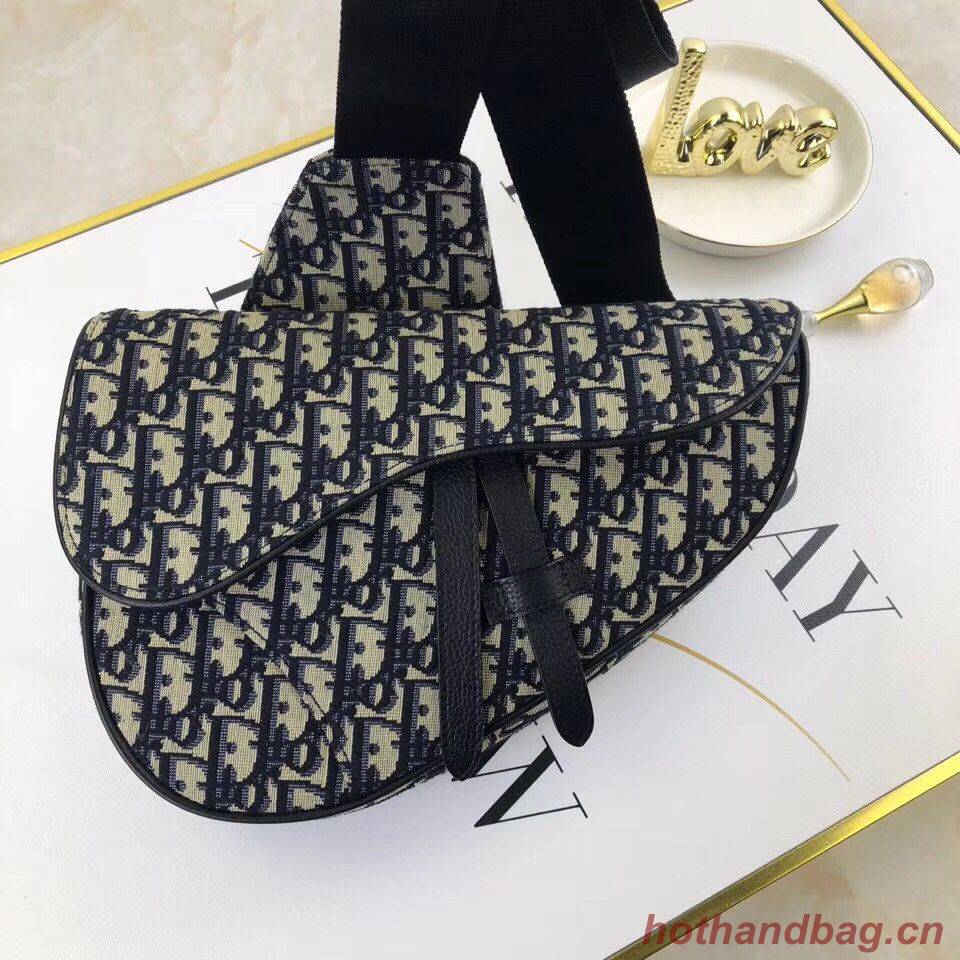 Dior Saddle Canvas Crossbody Bag M0446D Black Dior Saddle Canvas Crossbody Bag M0446D Black