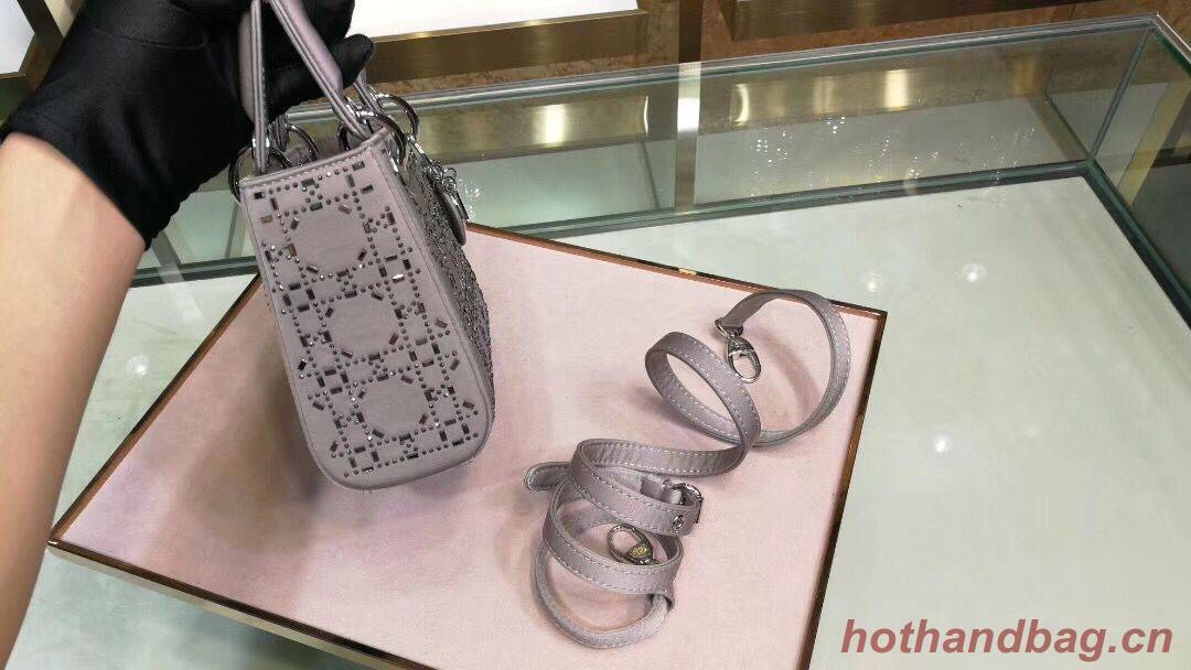 Dior Lady Original Silk Satin-Encrusted Satchel Bag 2369 Gray Dior Lady Original Silk Satin-Encrusted Satchel Bag 2369 Gray