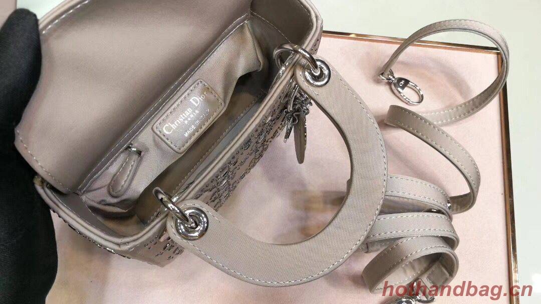Dior Lady Original Silk Satin-Encrusted Satchel Bag 2369 Gray Dior Lady Original Silk Satin-Encrusted Satchel Bag 2369 Gray