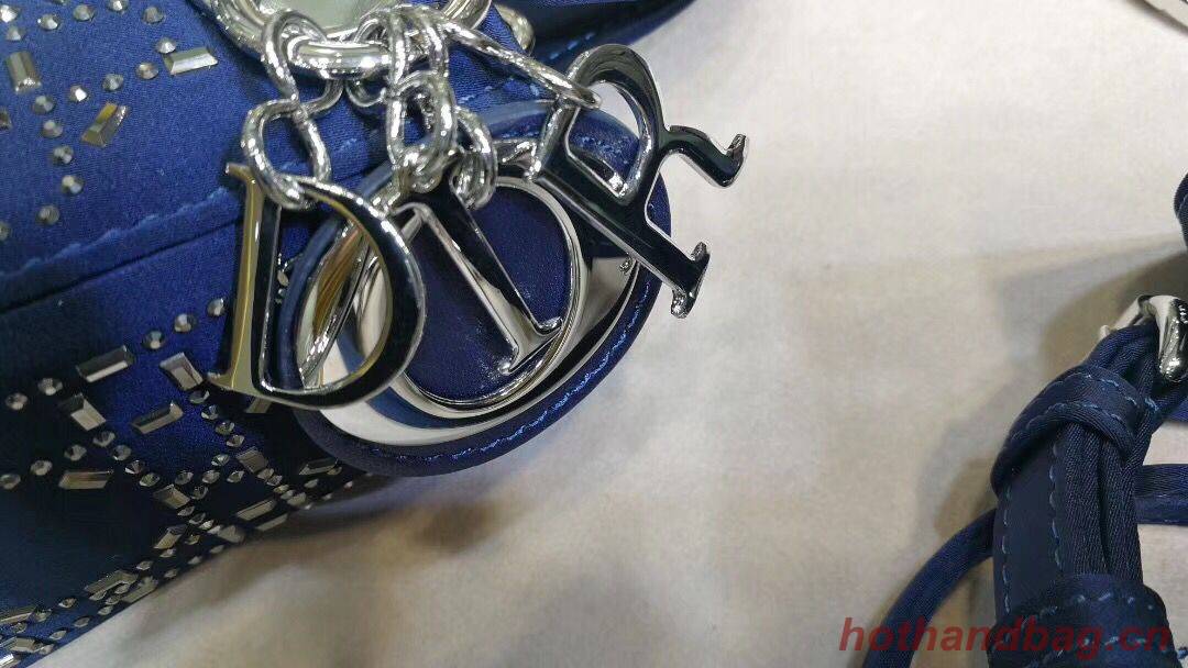 Dior Lady Original Silk Satin-Encrusted Satchel Bag 2369 Navy Dior Lady Original Silk Satin-Encrusted Satchel Bag 2369 Navy