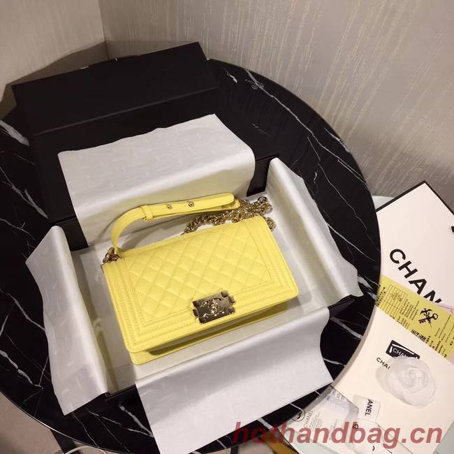 Chanel Le Boy Flap Shoulder Bag Original Leather Yellow A67086 Gold Chanel Le Boy Flap Shoulder Bag Original Leather Yellow A67086 Gold