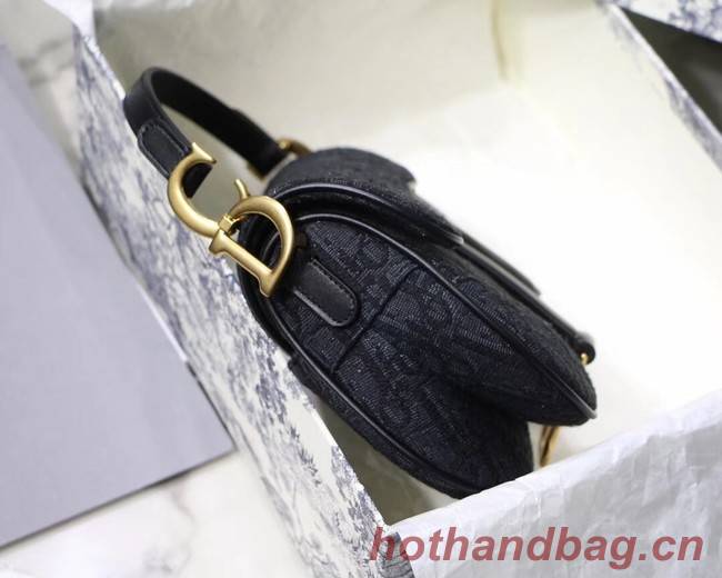 Dior SADDLE DENIM CANVAS BAG M928 denim black