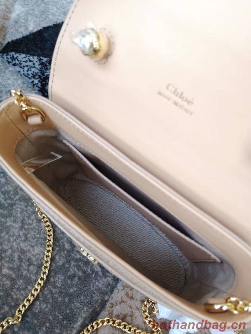 Chloe Small Aby Lock Chain Bag in Embossed Lizard Effect on Calfskin & Goatskin 3S035 Apricot Chloe Small Aby Lock Chain Bag in Embossed Lizard Effect on Calfskin & Goatskin 3S035 Apricot