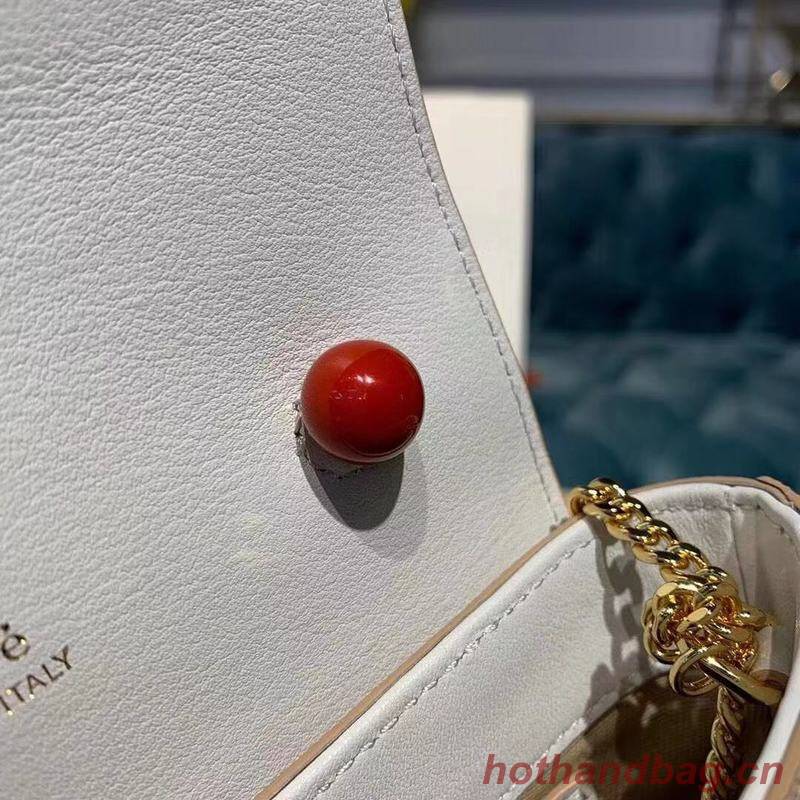 Chloe Small Aby Lock Chain Bag in Embossed Lizard Effect on Calfskin & Goatskin 3S035 White Chloe Small Aby Lock Chain Bag in Embossed Lizard Effect on Calfskin & Goatskin 3S035 White