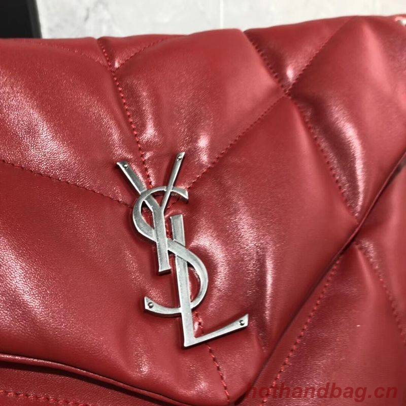Yves Saint Laurent LOULOU PUFFER MEDIUM BAG IN QUILTED CRINKLED MATTE LEATHER Y577475 Red Yves Saint Laurent LOULOU PUFFER MEDIUM BAG IN QUILTED CRINKLED MATTE LEATHER Y577475 Red