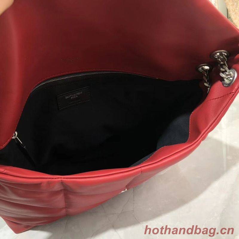 Yves Saint Laurent LOULOU PUFFER MEDIUM BAG IN QUILTED CRINKLED MATTE LEATHER Y577475 Red Yves Saint Laurent LOULOU PUFFER MEDIUM BAG IN QUILTED CRINKLED MATTE LEATHER Y577475 Red