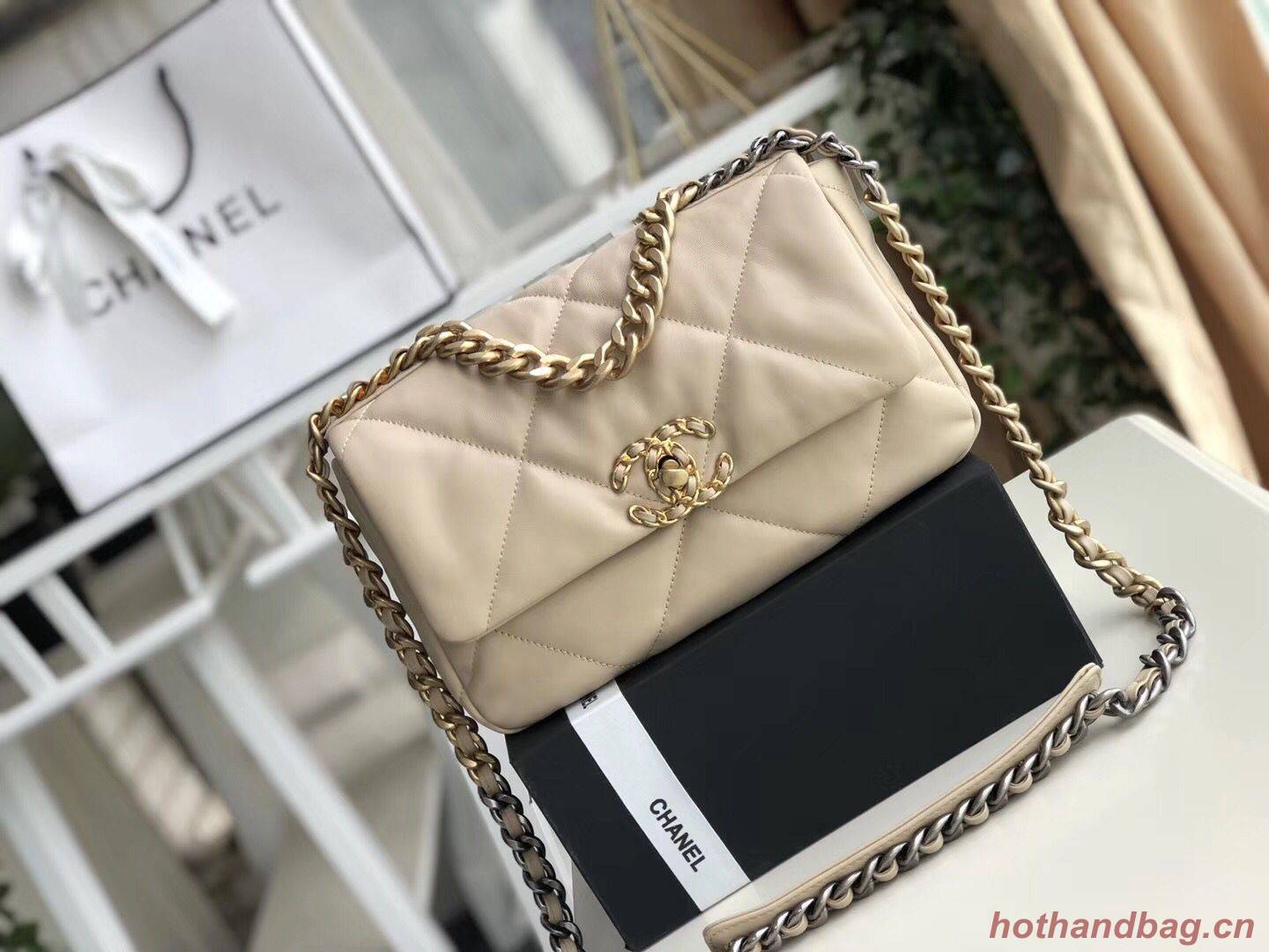 Chanel 19 flap bag AS1160 Cream Chanel 19 flap bag AS1160 Cream