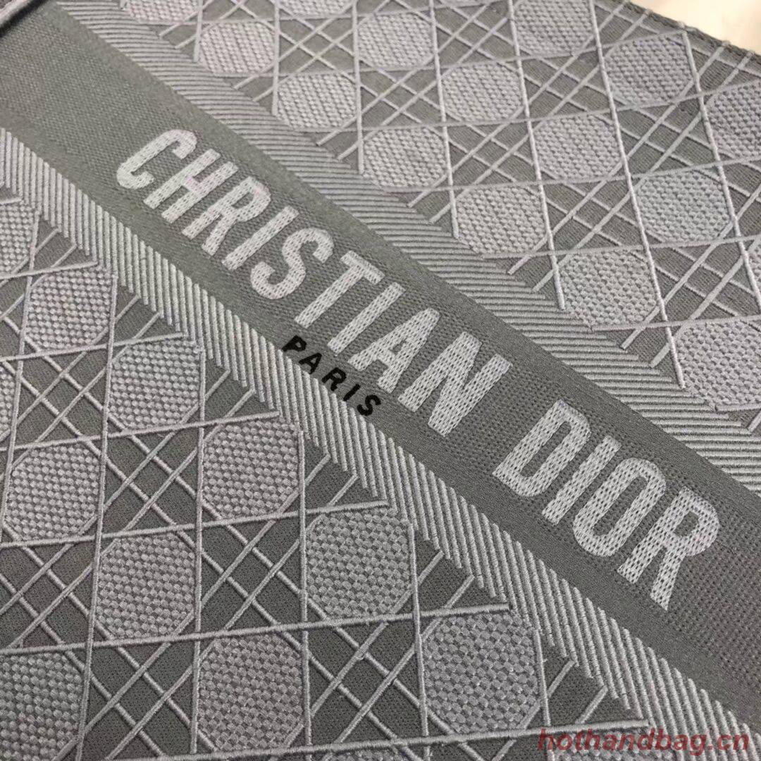 DIOR BOOK TOTE BAG IN EMBROIDERED CANVAS C1286 grey blue