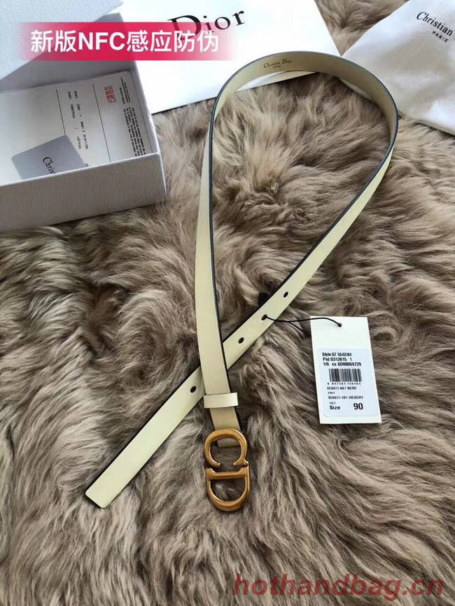 Dior Calf Leather Belt Wide with 20mm 5361 Cream