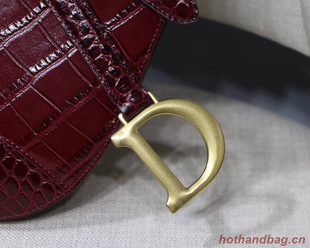 Dior SADDLE SOFT CALFSKIN BAG C9045 Burgundy
