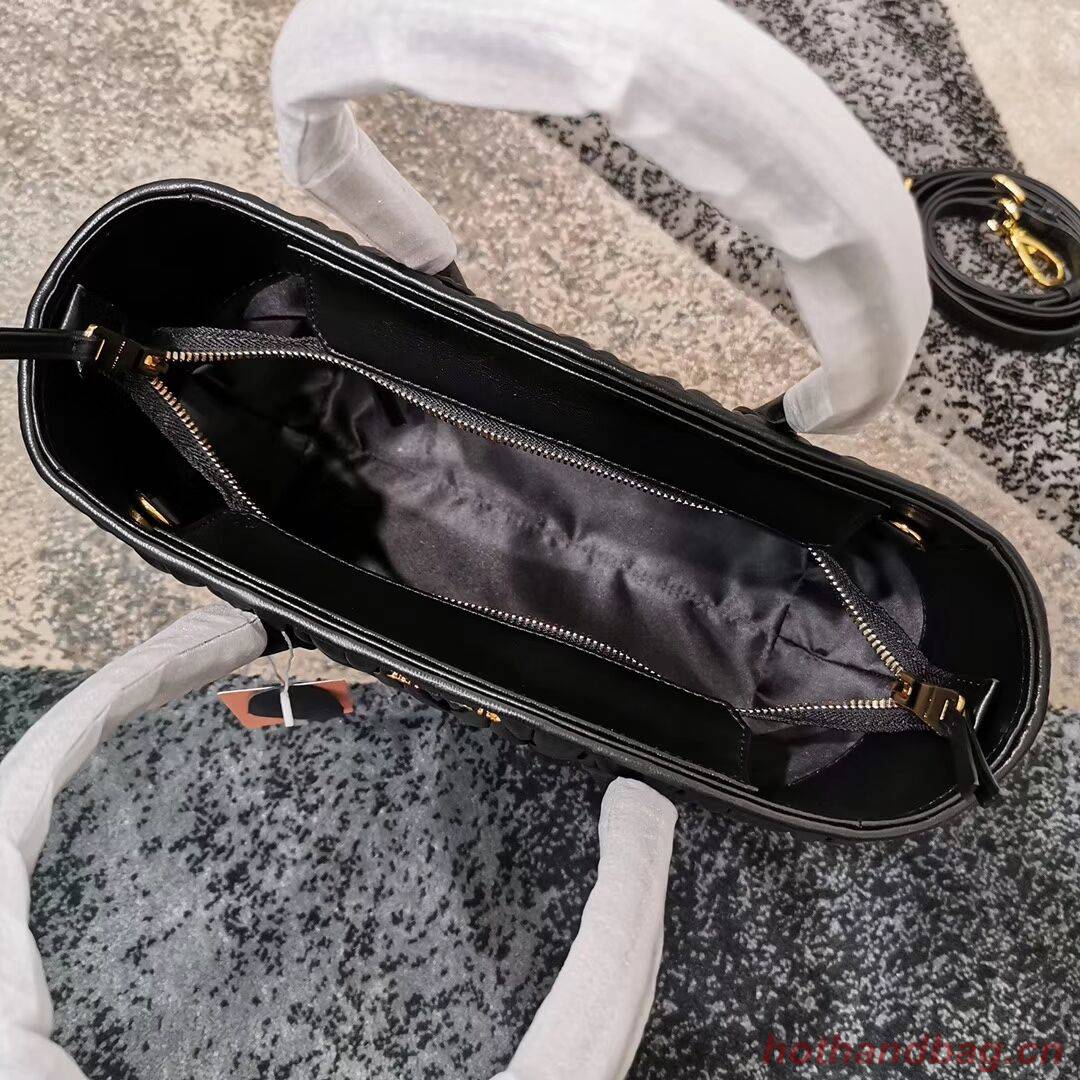 miu miu Matelasse Nappa Leather Top-handle Bag 5BG163 black miu miu Matelasse Nappa Leather Top-handle Bag 5BG163 black