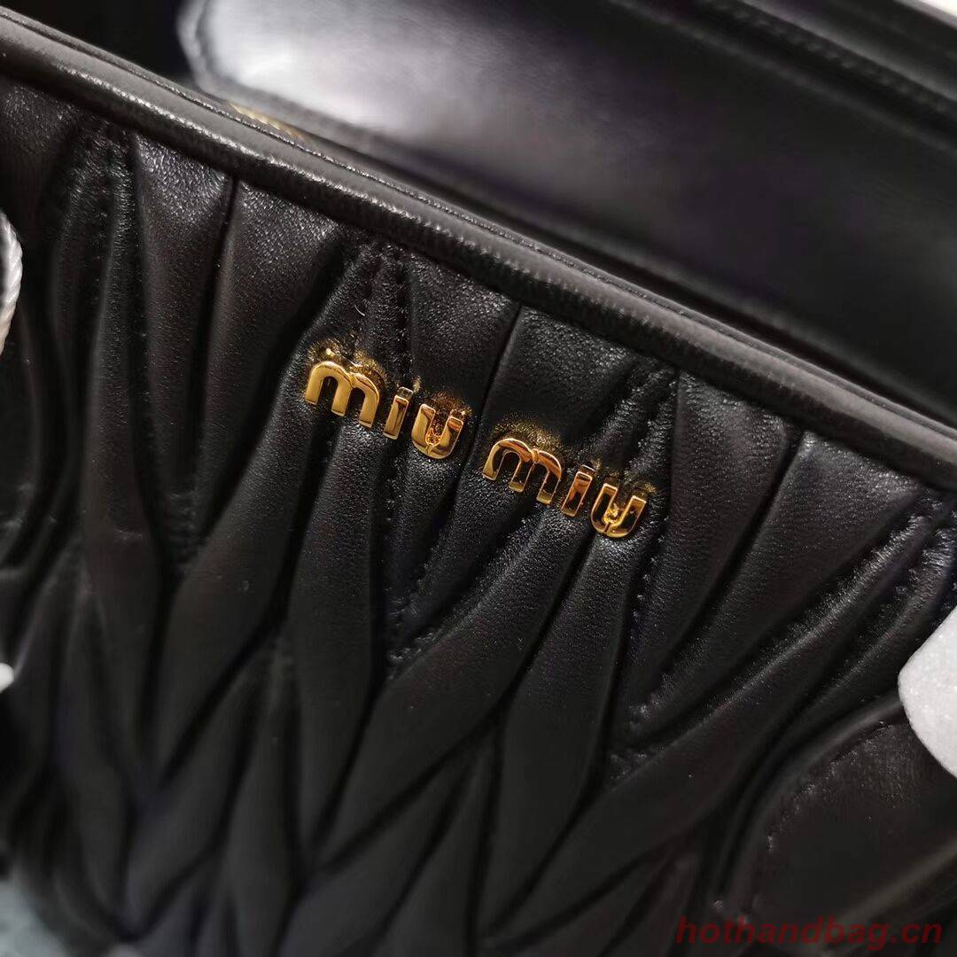 miu miu Matelasse Nappa Leather Top-handle Bag 5BG163 black miu miu Matelasse Nappa Leather Top-handle Bag 5BG163 black