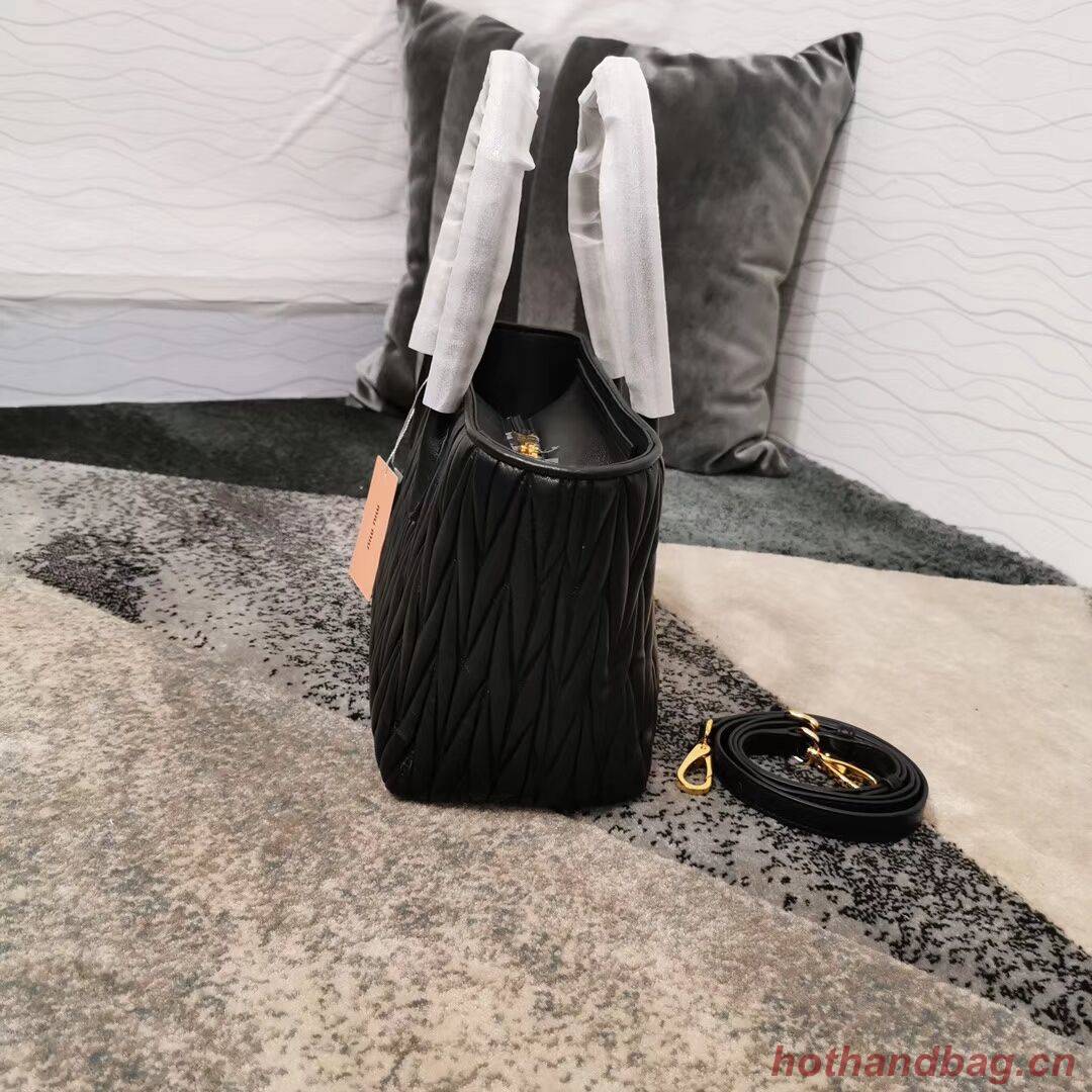 miu miu Matelasse Nappa Leather Top-handle Bag 5BG163 black miu miu Matelasse Nappa Leather Top-handle Bag 5BG163 black