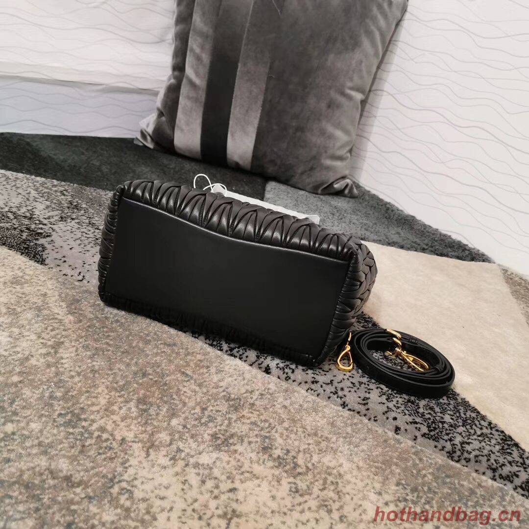 miu miu Matelasse Nappa Leather Top-handle Bag 5BG163 black miu miu Matelasse Nappa Leather Top-handle Bag 5BG163 black