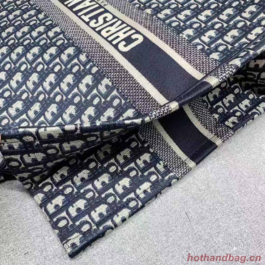 DIOR BOOK TOTE BAG IN EMBROIDERED CANVAS C1287 dark blue DIOR BOOK TOTE BAG IN EMBROIDERED CANVAS C1287 dark blue