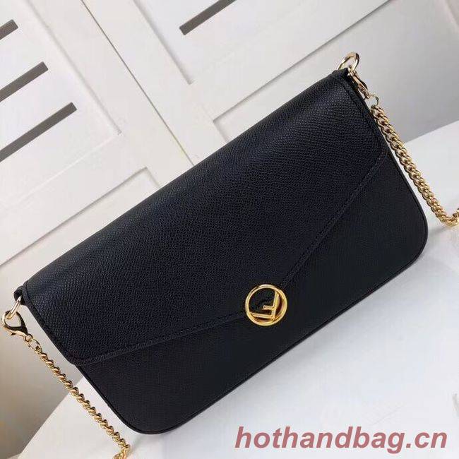 Fendi WALLET ON CHAIN WITH POUCHES leather mini-bag F0005 black Fendi WALLET ON CHAIN WITH POUCHES leather mini-bag F0005 black