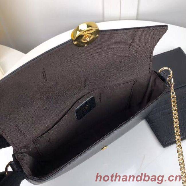 Fendi WALLET ON CHAIN WITH POUCHES leather mini-bag F0005 black Fendi WALLET ON CHAIN WITH POUCHES leather mini-bag F0005 black