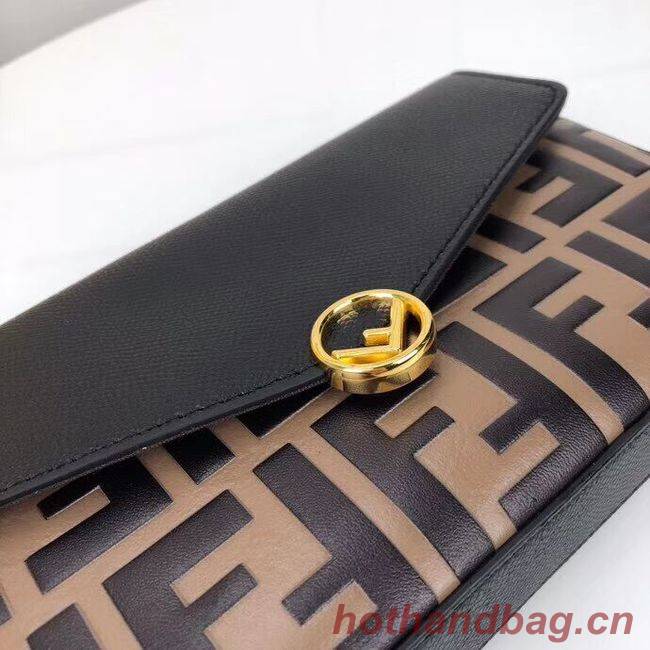 Fendi WALLET ON CHAIN WITH POUCHES leather mini-bag F0005 black&brown Fendi WALLET ON CHAIN WITH POUCHES leather mini-bag F0005 black&brown
